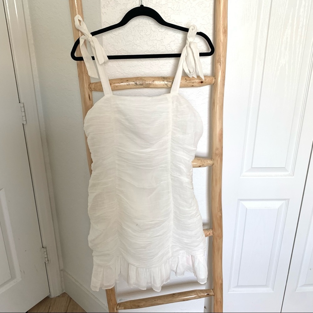 MINKPINK Little Darling Mini Dress White Sz L